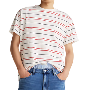 Camiseta de Manga Corta para Hombre, 100% Algodón Satinado, Cuello Cuadrado, Estilo Urbano de Alta Calidad, Impresión Personalizada por Transferencia de Calor, ODM - Product Image 1