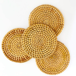 Protector de Mesa Ecológico de Mimbre y Ratán, Clásico, con Diseño Floral, Hecho a Mano en Vietnam, para Hogar, Hotel o Restaurante - Product Image 3