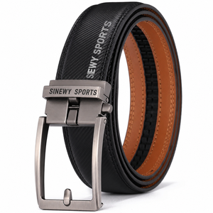 Cinturón Casual para Hombre SINEWY SPORTS, Color Negro, Textura de Fibra de Carbono, Hebilla de Aleación, Estilo Deportivo, Diseño Duradero con Letras Impresas - Product Image 1