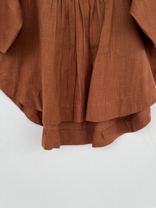 Women Cotton Slub Brown Blouse V Neck Half Sleeve Loose Fit Top Casual <b>Boho</b> Summer <b>Shirt</b> Picnic Holiday Wear - Product Image 4