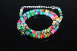 Multi Fire Disco Opal Faceted Rondelle Beads 3-5mm Fire Opal Bead Rainbow Beads Collar - Product Image 3
