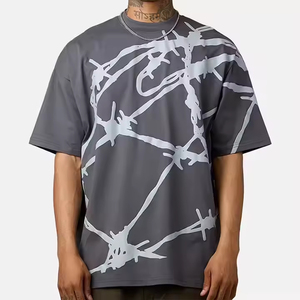 เสื้อยืดผู้ชายทรงบ็อกซี่ ผ้าฝ้าย 100% แฟชั่นหรูหรา น้ำหนัก 400GSM เสื้อยืดโอเวอร์ไซส์ ผ้าฝ้าย 100% เสื้อยืดผู้ชาย - Product Image 6