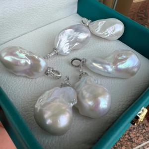 Collier pendentif en argent pur S925 avec perle d'eau douce en forme de queue de poisson Sai Sai Lian - Belle brillance, produit de qualité supérieure - Product Image 2