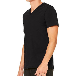 <b>Men's</b> Basic V Neck T Shirt 100% Cotton Custom Printing Custom Logo Microfiber Quick Dry Breathable <b>Men</b> T Shirt - Product Image 1