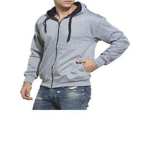 Sudadera con capucha de alta calidad con logotipo personalizado, forro y cremallera, para hombre, manga larga, ecológica, tejida, 100% algodón, para gimnasio, talla grande. - Product Image 2