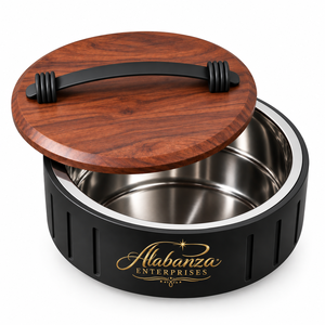Olla/Cacerola Aislada de Acero Inoxidable, Moderna y Duradera, con Tapa de Madera, para Mantener la Comida Caliente - Product Image 1