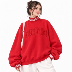 Women’s Casual Oversized <b>Top</b> <b>Mock</b> <b>Neck</b> Long Sleeve Sweatshirt Relaxed Loose Pullover Design Ribbed <b>Neck</b> Cuff and Hem Trendy - Product Image 5