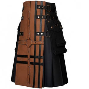 Kilts écossais en cuir écologiques unisexes pour hommes avec motif Flugelhorn pour activités de plein air - Taille et matériau personnalisables - Product Image 2