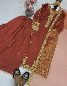 NUEVO DISEÑO ESPECIAL PARA EID, CONJUNTO DE 3 PIEZAS CON BORDADO PESADO Y LENTEJUELAS CHINESES ROMANAS, PARA FIESTA, DE SECADO RÁPIDO - Product Image 2