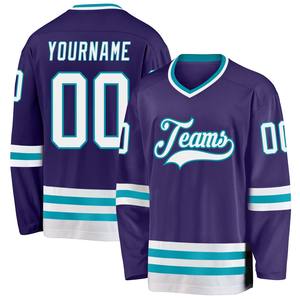 Maillot de hockey sur glace OEM 100% polyester léger, séchage rapide, respirant, manches longues, unisexe adulte, personnalisable avec le nom de l'équipe - Product Image 3