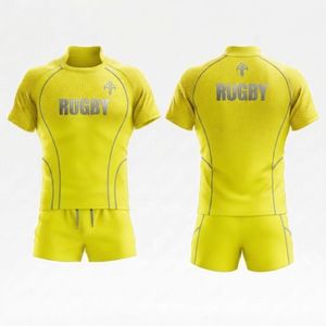 Nouvel uniforme de rugby sportif avec impression par sublimation, manches courtes, 100% polyester, qualité supérieure, logo personnalisé pour hommes - Product Image 1