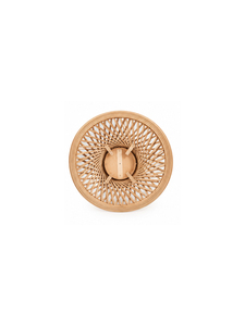 Mesa de centro redonda moderna de ratán, hecha a mano, minimalista, para sala de estar, acabado natural, para uso en interiores. - Product Image 5