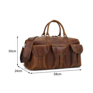 Premium Genuine Leather <b>Duffel</b> <b>Bag</b> Vintage Brown Travel <b>Bag</b> with Top Handles Weekend Carry On <b>Bag</b> - Product Image 6