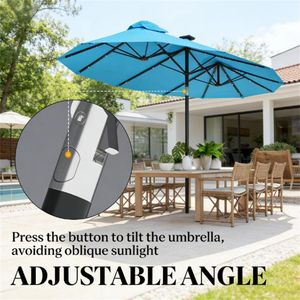 Ombrellone da Esterno Azzurro per Patio, Terrazza e Cortile, Protezione Solare - Product Image 2