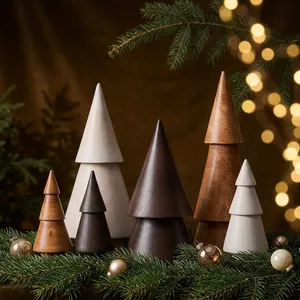 Modern Resin <b>Christmas</b> <b>Tree</b> Decor Set Miniature Pine Shape Tabletop Indoor Artificial Handmade Collection Waterproof - Product Image 4