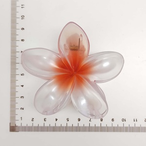 Pinces à cheveux en plastique - Accessoires capillaires floraux hawaïens, pétales translucides givrés, pour une ambiance tropicale parfaite pour les filles et les femmes - Product Image 6