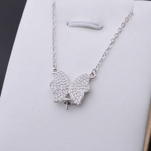 Accesorios de Plata S925 para Mujer, Collar con Colgante de Mariposa y Perla de Circonio, Cadena de Clavícula Moderna, Dijes de Moda - Product Image 1