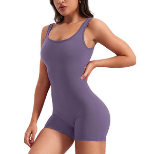 Combinaison de yoga dos nu pour femme en nylon et élasthanne, une pièce, longueur intégrale, bretelles croisées, dos ouvert, tenue de sport - Product Image 2