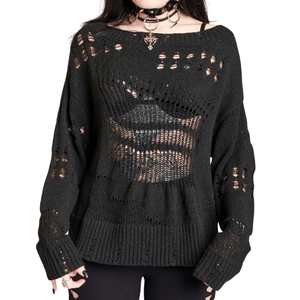 Sweat-shirt pull-over femme grande taille hiver, style vieilli, col zippé quart, épaules coupées, coupe ample, grammage moyen-lourd, doux, décontracté - Product Image 2