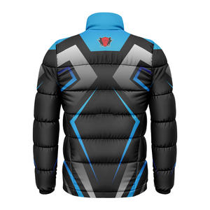 Chaqueta Acolchada Unisex Ligera, Antibacteriana, Resistente al Agua, Totalmente Sublimada, Cortavientos, con Cuello Alto y Cierre de Cremallera, Color Sólido - Product Image 6