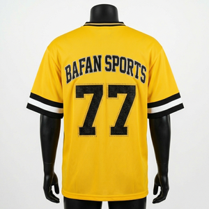 Camiseta de Fútbol Premium para Hombre, 180, Micro Malla Transpirable de Poliéster, Diseño de Paneles con Rayas Amarillas y Negras, Logotipo Personalizado - Product Image 6