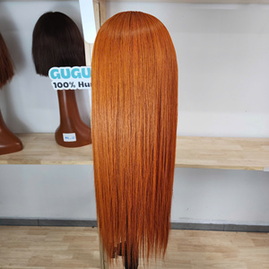 Peluca de Cabello Humano 100% Natural, Liso y Sedoso, con Parte en V, para Mujeres Negras - Product Image 4