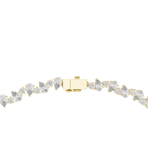 Bracelet en argent plaqué or 24 carats avec diamants taille baguette et maillons en forme de barre pour femme, bijou tendance pour les soirées - Product Image 1