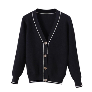 Women's <b>Black</b> <b>Turtleneck</b> Sweater Full Sleeve Button Front Closure Casual Autumn Knitwear 100% Polyester Solid Color Front - Product Image 4