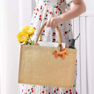 Heavy Duty Natural Jute Carry <b>Bag</b> Sustainable Reusable Tote <b>Bag</b> for Supermarket and Shopping - Product Image 1