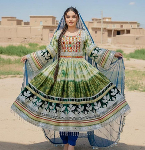 2026 New Arrivals Fashionable Lace <b>Ruffles</b> Appliques Embroidered Slim Fit Afghan Kuchi Ladies Long Sleeves Afghan Kuchi <b>Dress</b> - Product Image 6