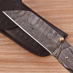 Cuchillo Plegable de Acero Damasco de Grado Industrial UA Supplies, Hecho a Mano, con Bloqueo de Seguridad, para Bolsillo, EDC, Caza, Aire Libre, Mango Personalizado de Fábrica - Product Image 5