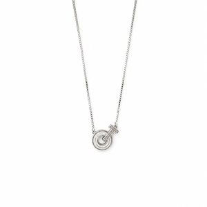 925 Sterling Silver Circle Pendant Necklace for Women High Polish Cubic Zirconia Daily Wear Party Gift Jewelry - Product Image 3