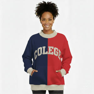 Sudadera de cuello alto oversize para mujer, personalizada al por mayor, informal, negra lisa, de manga larga, para invierno y otoño, ecológica - Product Image 1