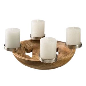 Adorno minimalista de 4 niveles con base de madera y metal para decoración del hogar, dormitorio, regalos y decoración navideña. - Product Image 1