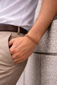 Bracelet en cuivre pur fait main, chaîne de blé, tressage Franco massif, bijoux en cuivre artisanal pour hommes et femmes, chaînes plaquées OEM - Product Image 4