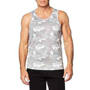 Camiseta sin mangas para hombre, 100% algodón, 230 GSM, con logo personalizado, deportiva, para gimnasio, color gris, al por mayor - Product Image 4