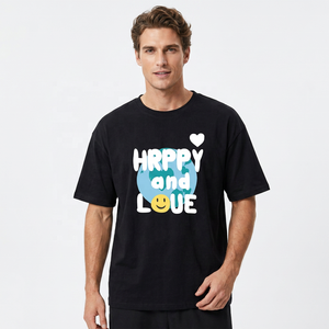 แฮปปี้ แอนด์ เลิฟ เอิร์ธเสื้อยืดแขนสั้นพิมพ์ลายผู้ชายลำลอง O-Neck Jersey Cotton Regular Fit - Product Image 4