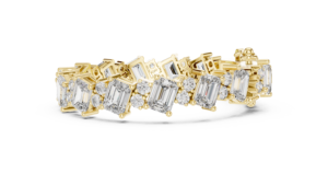 Bracelet tennis en moissanite taille émeraude avec diamants ronds d'appoint, en argent sterling 925, bijoux fins, fabricant OEM en gros - Product Image 3
