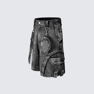 OEM High Quality Manufacturer Men Vintage Custom Logo Washed Raw Distressed Japanese Denim Shorts With Free Sample - Product Image 5
