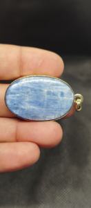 Lote al por mayor de colgantes de moda chapados en oro con cianita, colgantes de collar con bisel de formas ovaladas y dijes - Product Image 2