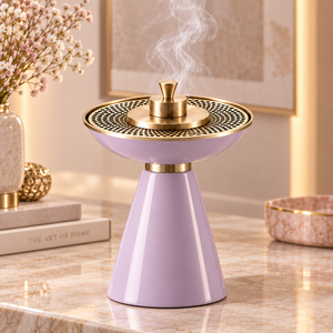 Luxury Large Bakhoor Resin Marble Design Arabic <b>Oud</b> Aromatic Incense <b>Burner</b> with Stainless Steel Lid for Home Decor - Product Image 3
