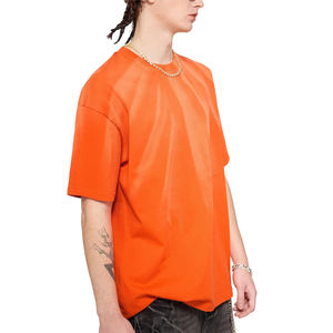 T-shirt dégradé personnalisé effet spray Monkey, haute qualité, super doux, 260 GSM, coupe oversize, délavé, OEM, effet soleil délavé, pour homme, Snow - Product Image 5