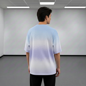 Nouveaux T-shirts Homme Oversize Tendance 100% Coton Effet Pulvérisé Épaules Tombantes Col Rond Manches Courtes Respirants Grandes Tailles Hip Hop - Product Image 5