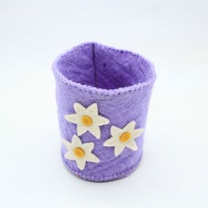 ตะกร้าเก็บของทำมือจากผ้าสักหลาดลายดอกเดซี่ลาเวนเดอร์ - Product Image 4