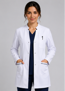 Bata de Laboratorio para Hombre de Alta Calidad, Blanca, Tejida, Uniforme Médico de Manga Larga, Cuello de Solapa, Transpirable, de Polialgodón, Personalizable - Product Image 4