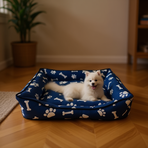 Juego de Cama para Perro Yommy con Estampado de Patas Azules, Tallas S, M, L, Base Impermeable Antideslizante - Product Image 3