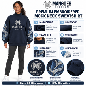 Sudadera de invierno personalizada para mujer, cuello simulado, larga, 100% algodón, forro polar suave y grueso, holgada, ecológica, transpirable, con logo frontal - Product Image 6
