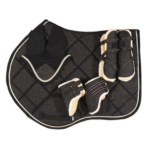 Luxury Horse Saddle Pad Set with Quilted Pad Matching Boots and <b>Ear</b> Net GUJJAR INTERNATIONAL - Product Image 5