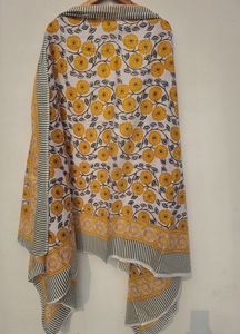 Indian Block <b>Printed</b> 100% Cotton Sarong Summer Scarf Lightweight <b>Extra</b> <b>Large</b> Handmade Beach Cover-Up Multi-Purpose - Product Image 3