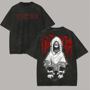 Custom OEM ODM Oversized Streetwear Graphic <b>T</b> Shirt Japanese Anime Fish Illustration <b>Back</b> Print 100% Cotton Loose Fit - Product Image 5
